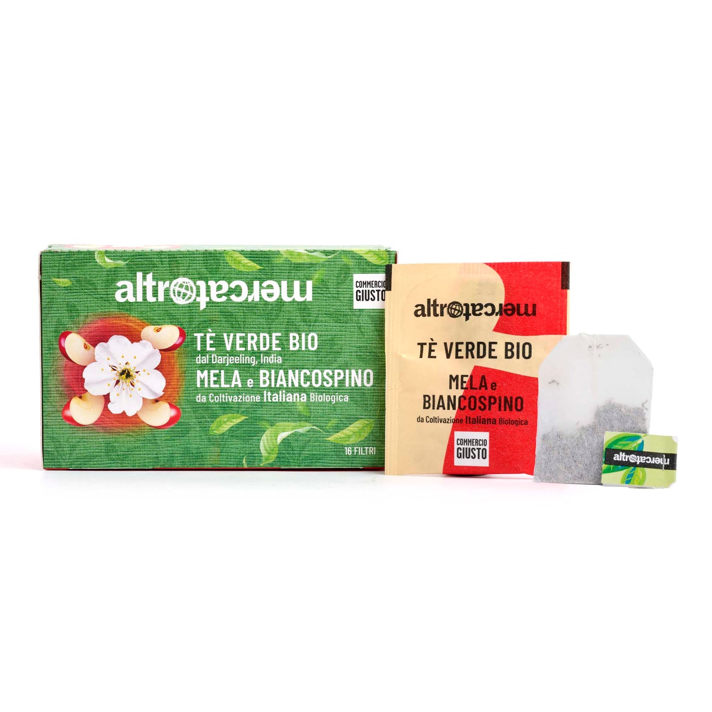 TÈ VERDE DARJEELING MELA E BIANCOSPINO- BIO | COD 7337 | 16 FILTRI