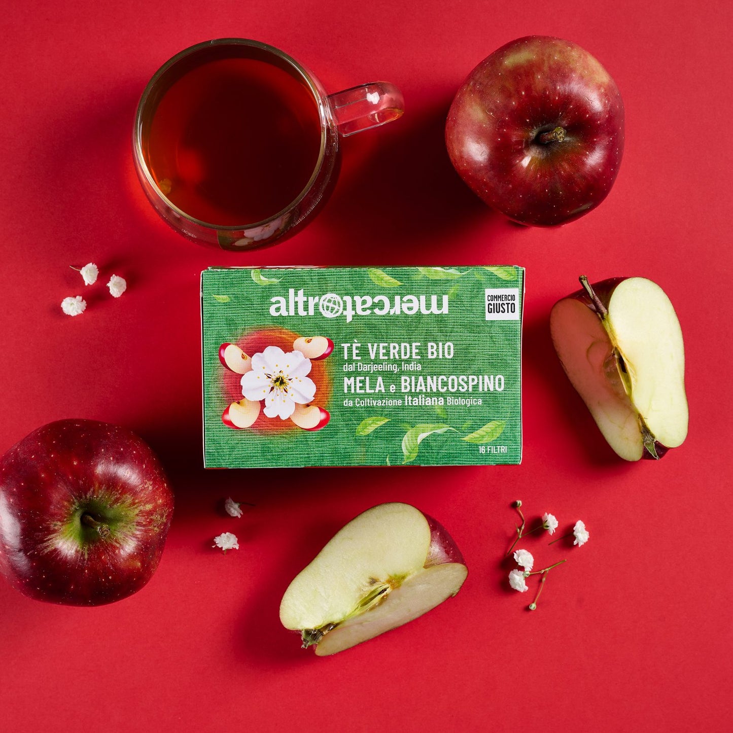 TÈ VERDE DARJEELING MELA E BIANCOSPINO- BIO | COD 7337 | 16 FILTRI