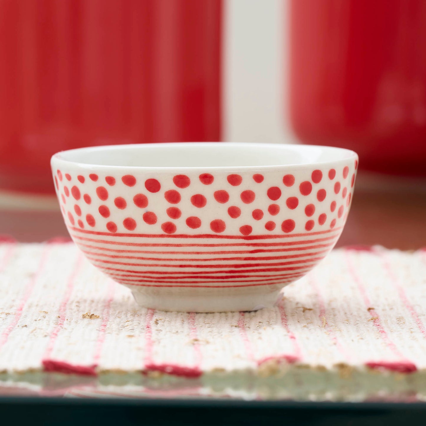 CIOTOLINA DOT-STRIPES ROSSO, CERAMICA | COD 6987