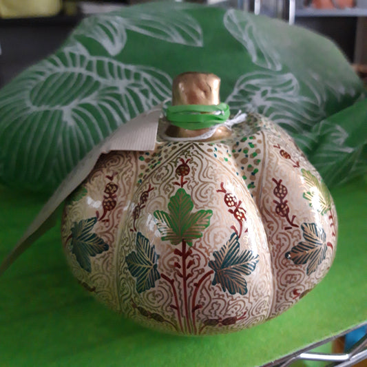 DECORAZIONE ZUCCA VERDE PICCOLA IN CARTAPESTA | COD 6863