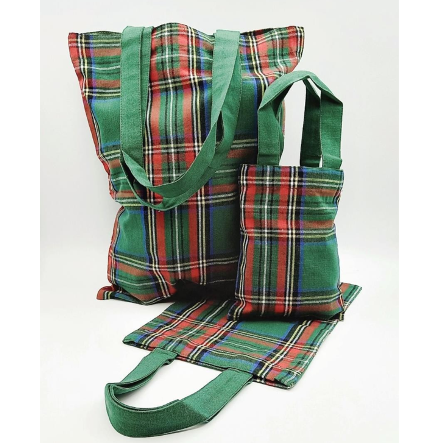 Set 3 borse scozzese verde Fair Gift India