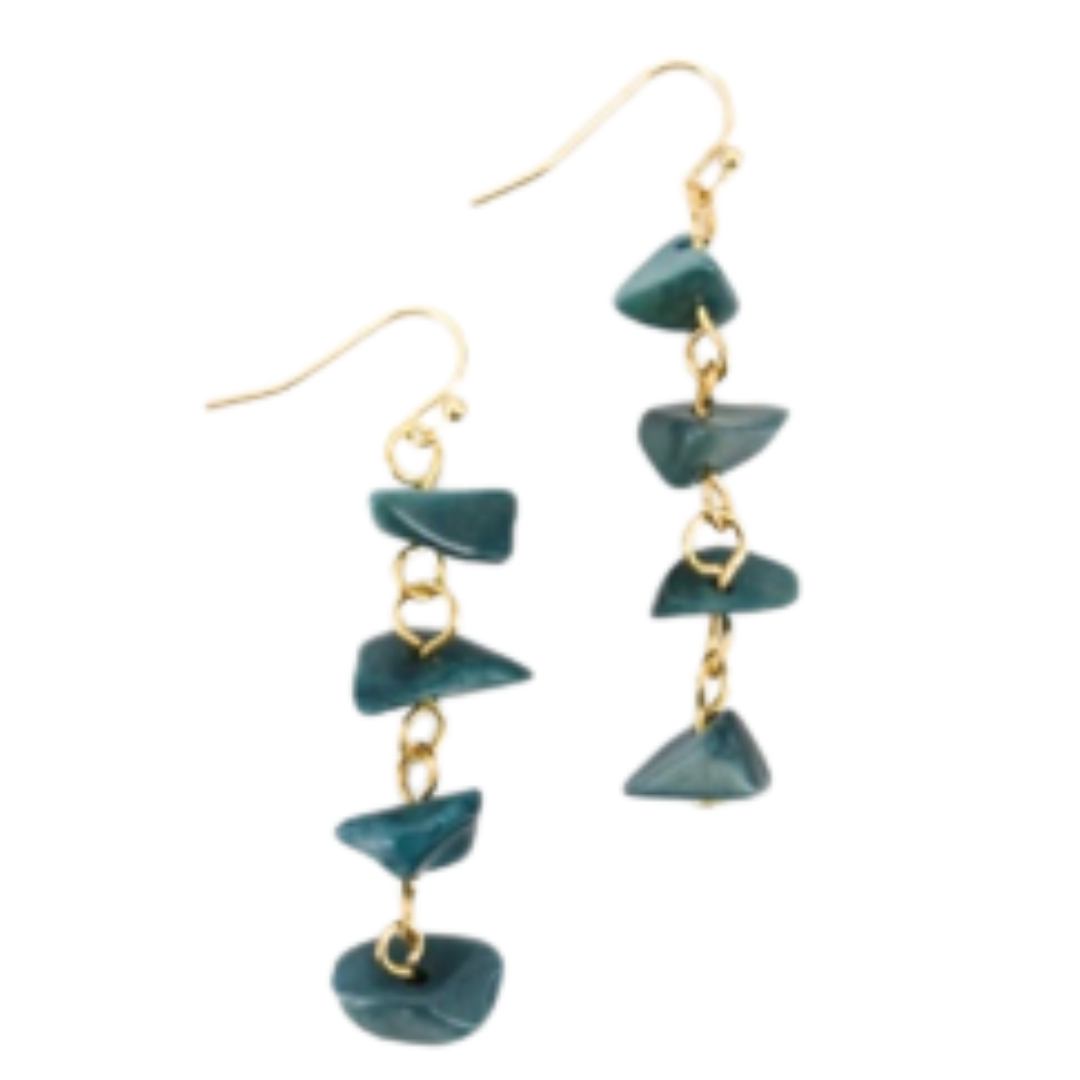 Orecchini Tororoi in tagua blu | Gioielli solidali - Colombia