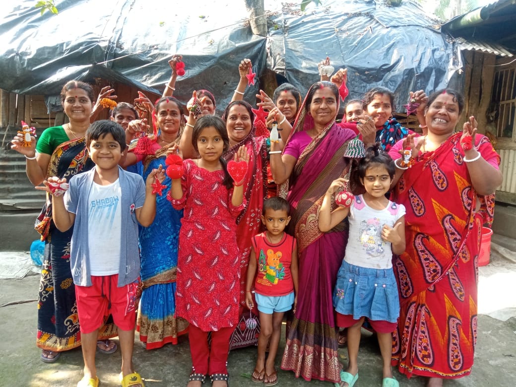BORSA SOLARIA MACRAME ARANCIO E FUXIA | HUBEQ7234502