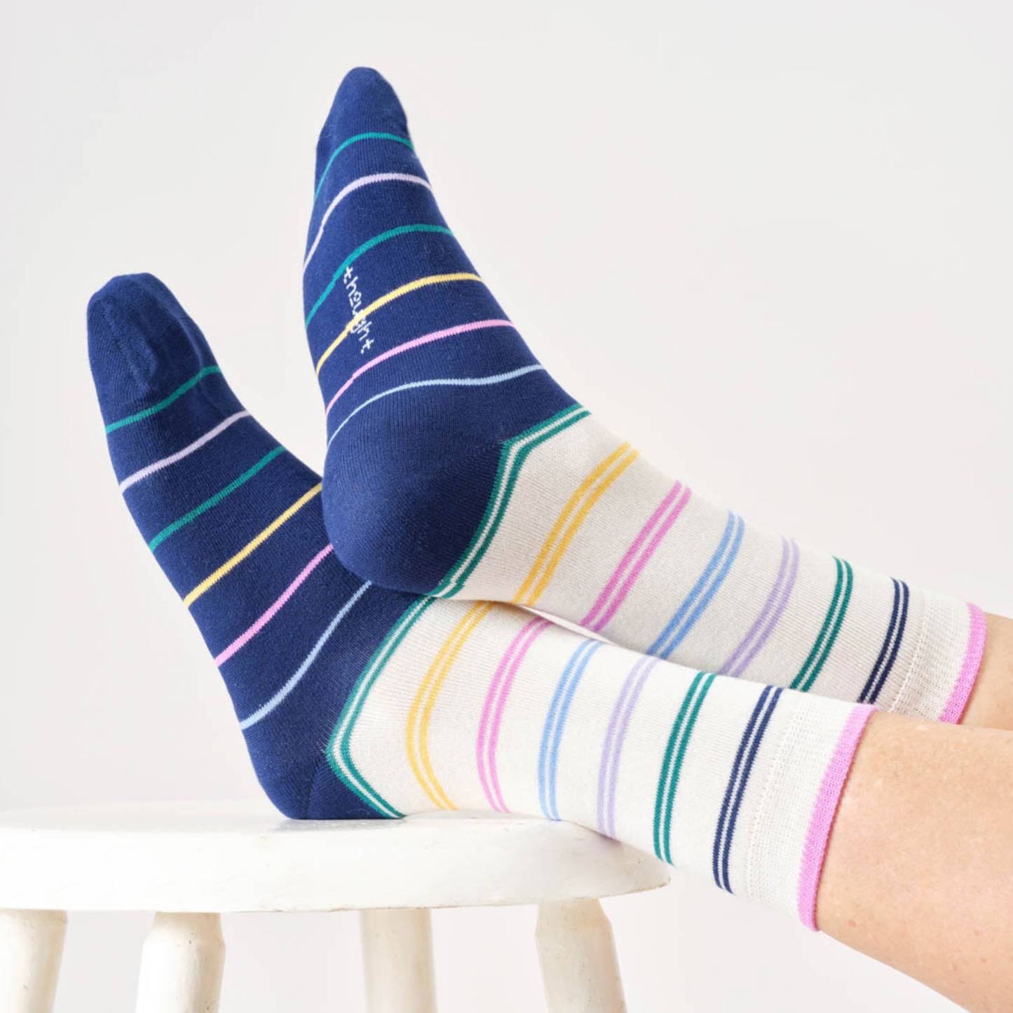 CALZINI DONNA COLOUR BLOCK STONE WHITE THOUGHT | COD 7474