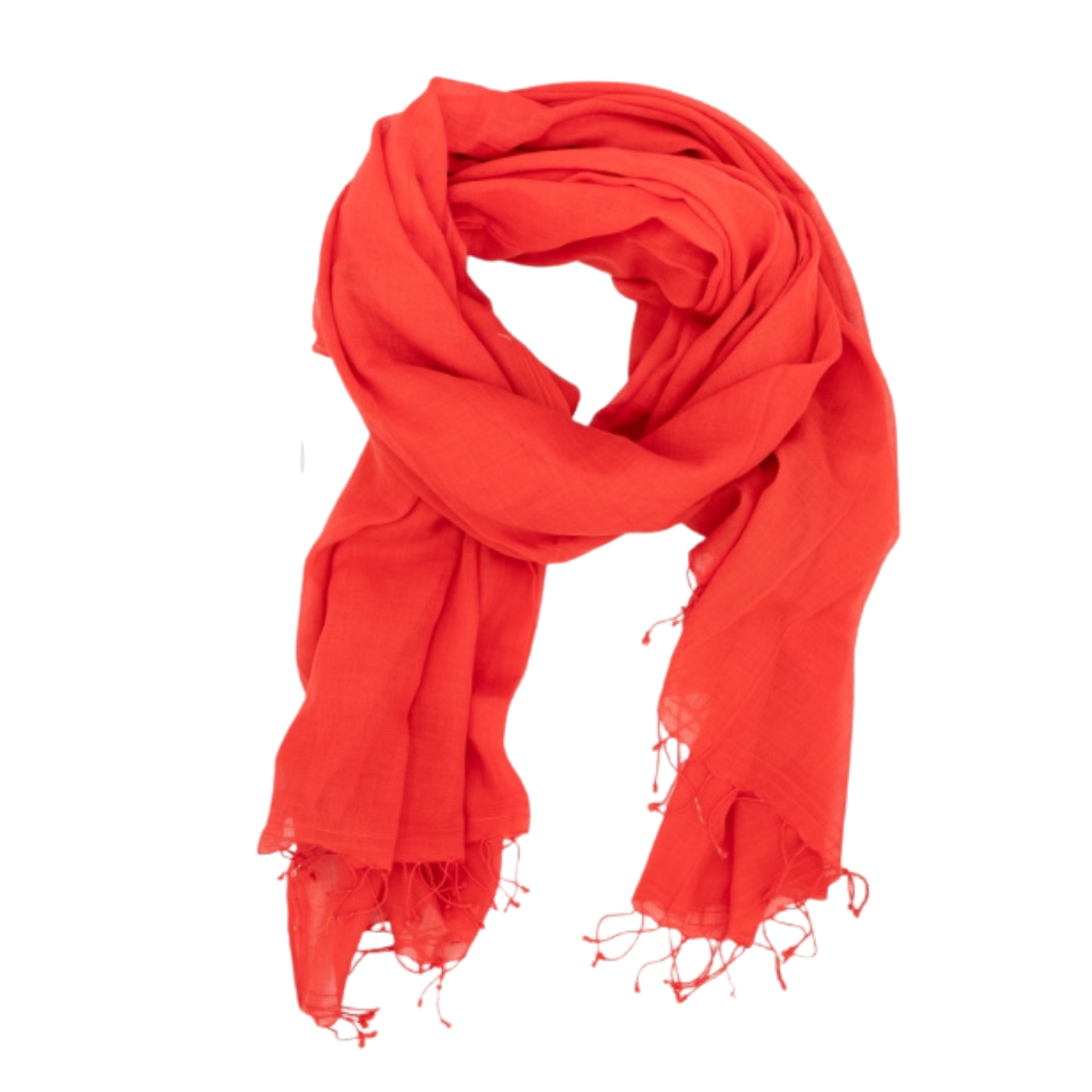 stola Sofia in cotone rosso della Collezione OnEarth Primavera estate equsolidale India