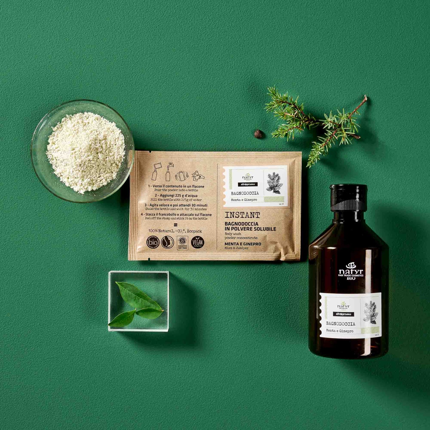 BAGNODOCCIA INSTANT MENTA E GINEPRO -  BIO  | 25gr | COD. 6245