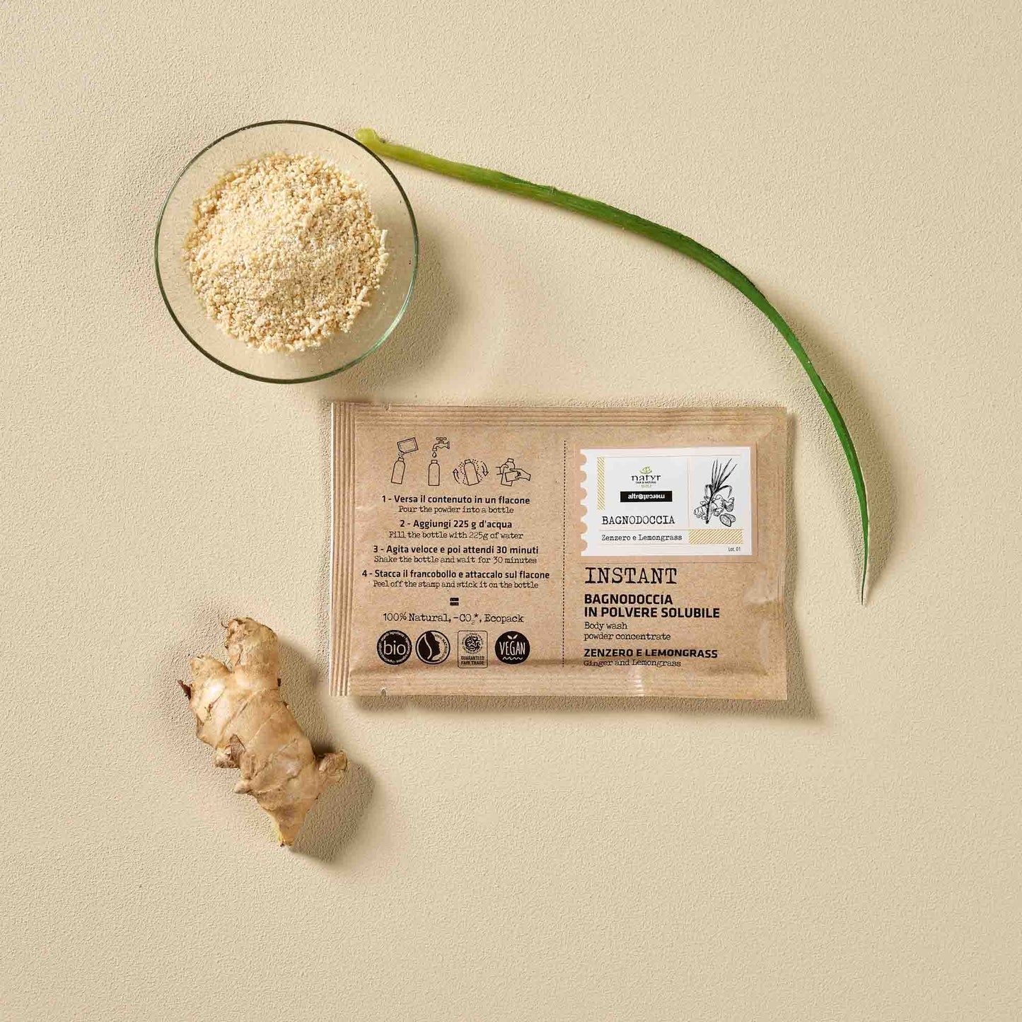 BAGNODOCCIA INSTANT ZENZERO E LEMONGRASS -  BIO  | 25gr | COD. 6246