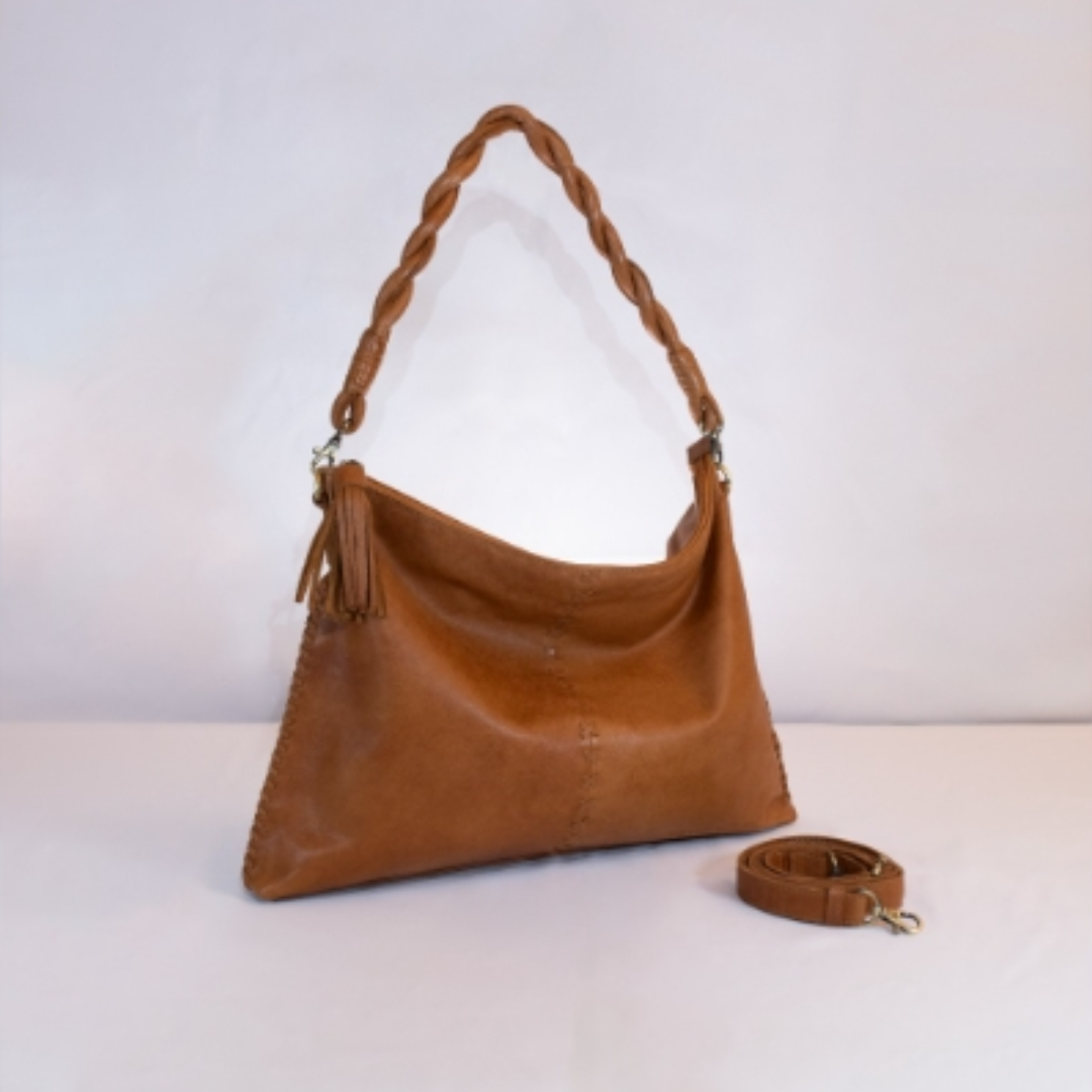 Borsa Wicklow in pelle color cuoio collezione borse sostenibili OnEarth
