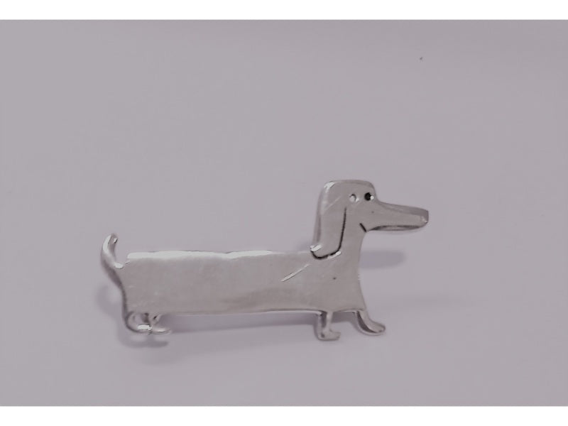 SPILLA BASSOTTO OTTONE PLACCATO ARGENTO| HUBM341126106319