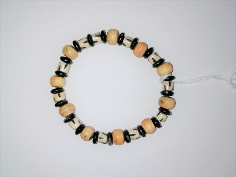 BRACCIALE BONE PLACCATO OSSO E CORNO| HUBM341128100207