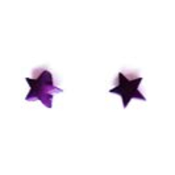 orecchini stella in tagua viola, bijoux etico dal'Ecuador