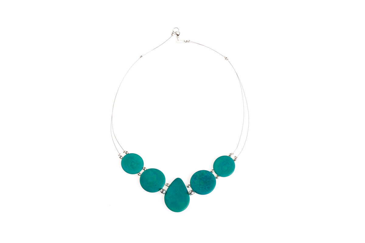 COLLANA NEMA TAGUA VERDE ACQUA 5 ELEMENTI | COD HUBM373342007411