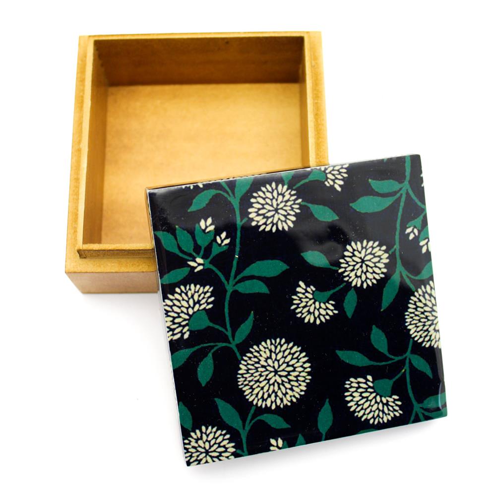 Scatola in legno flowerworks artigianato indiano equosolidale