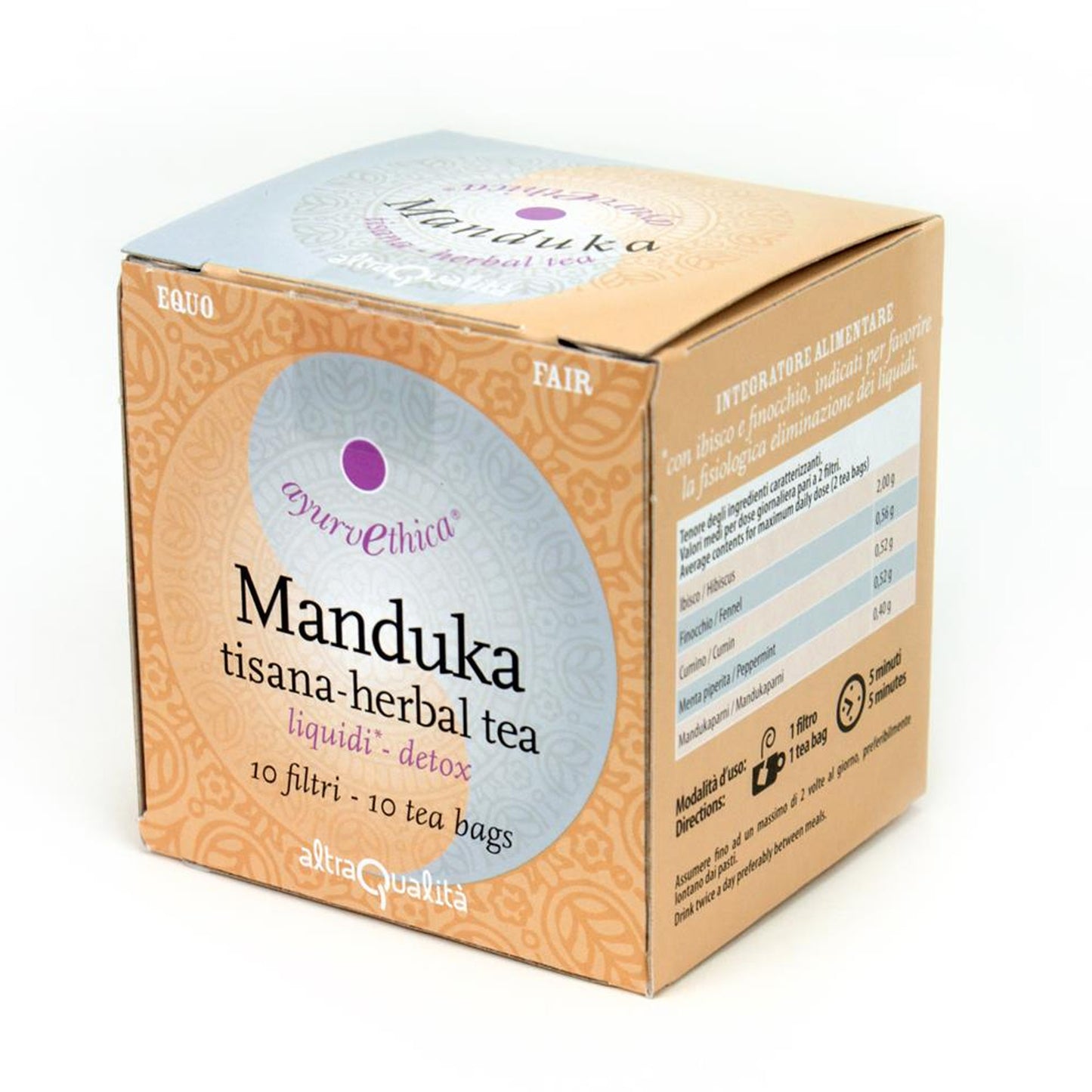 Tisana Ayurvethica eliminazione liquidi equosolidale Altraqualità
