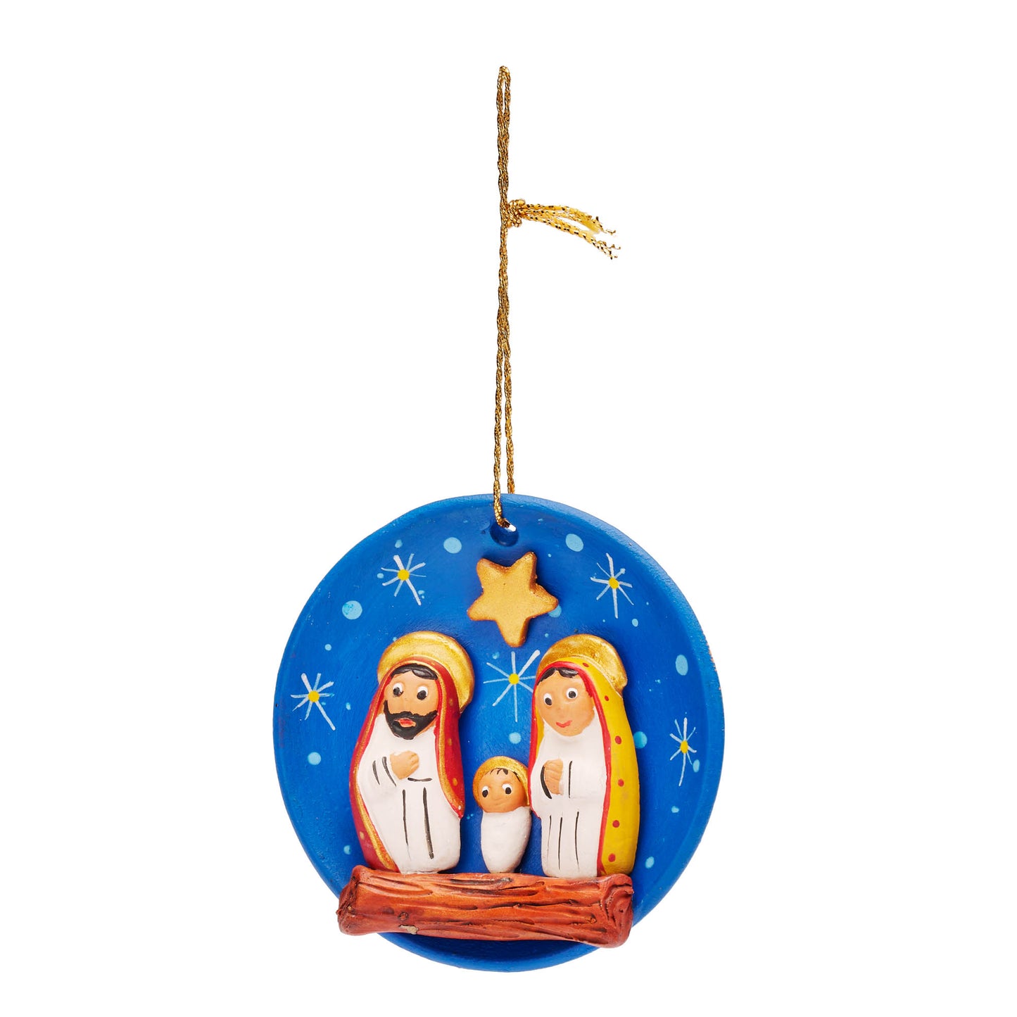 presepe appendibile disco stellato in ceramica realizzato a mano in Peru da CIAP