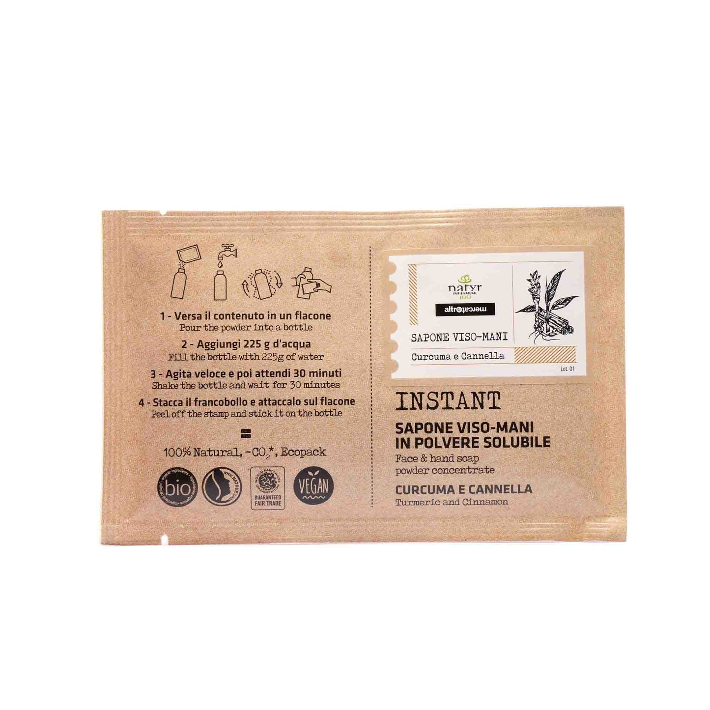 SAPONE INSTANT CURCUMA E CANNELLA-  BIO  | 25gr | COD. 6247
