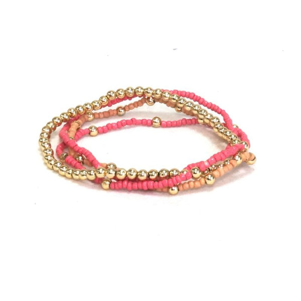 SET 4 BRACCIALI ACQUARIO VETRO E FERRO ROSA| HUBM341133156408