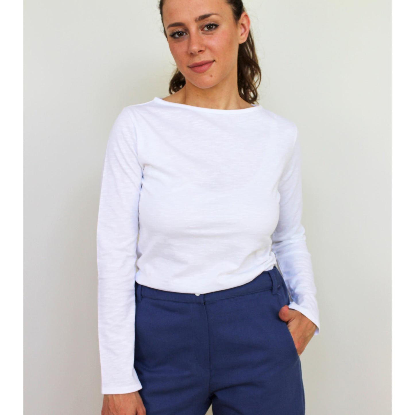 maglietta maniche lunghe color bianco in cotone biologico collezione OnEarth Altromercato Altraqualità Equosolidale