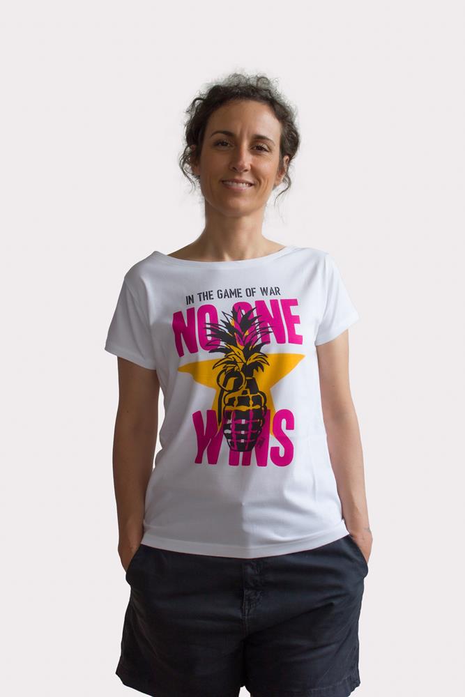 T-shirt donna cotone biologico No One Wins equosolidale Altraqualità