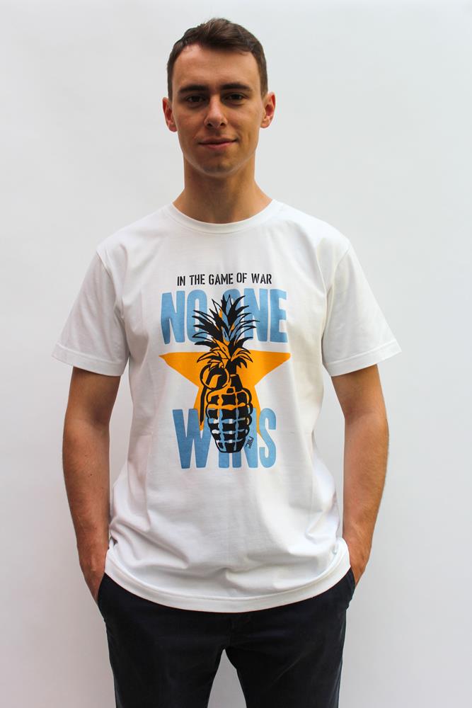 T-shirt cotone biologico No One Wins unisex equosolidale altraqualità