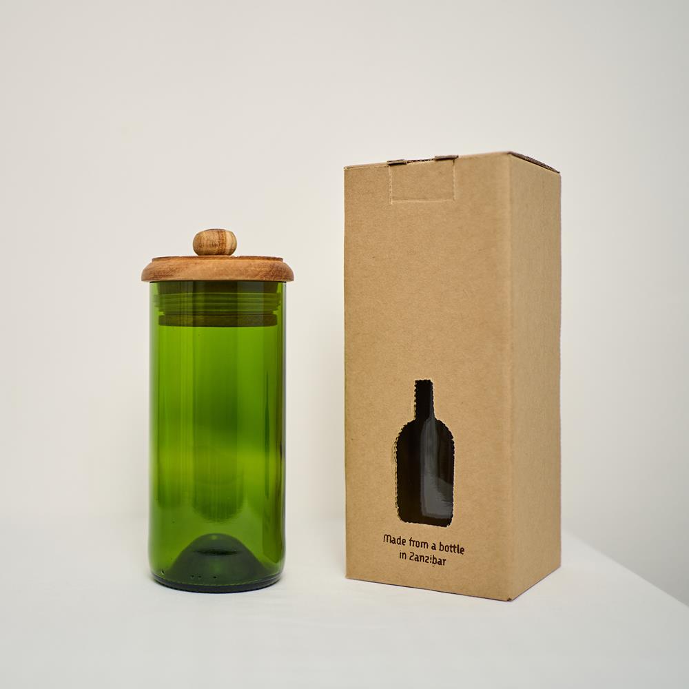 BARATTOLO KARAFUU VETRO RICICLATO VERDE SCURO | COD HUBAQTZ0010802