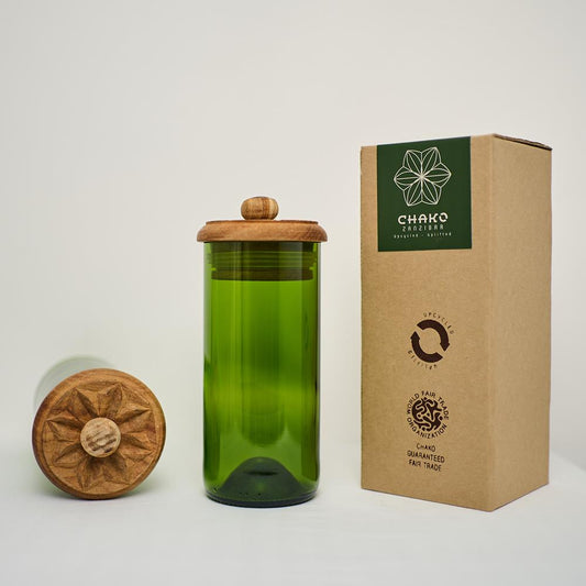 BARATTOLO KARAFUU VETRO RICICLATO VERDE SCURO | COD HUBAQTZ0010802