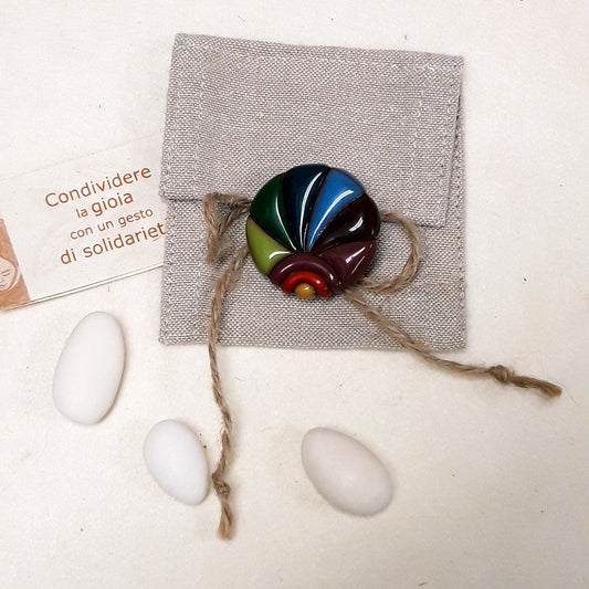 BOMBONIERA CON SPILLA IN CERAMICA SMALTATA | COD C06