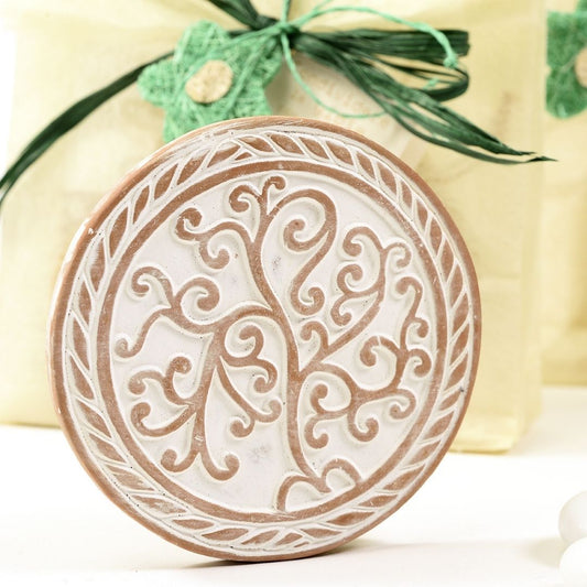 sottomoka decorato a mano albero della vita confezionato per bomboniera solidale