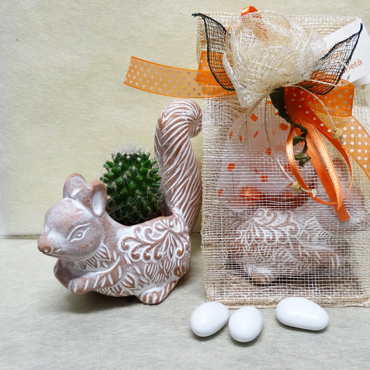 PORTAPIANTINA PICCOLO SCOIATTOLO IN TERRACOTTA | COD 1950