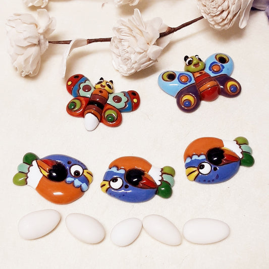 BOMBONIERA CON UCCELLINO COLORATO CERAMICA SMALTATA | COD C02