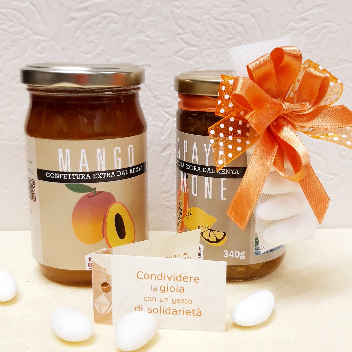 BOMBONIERA SOLIDALE GASTRONOMICA CONFETTURA DAL KENYA PERSONALIZZATA | COD D06