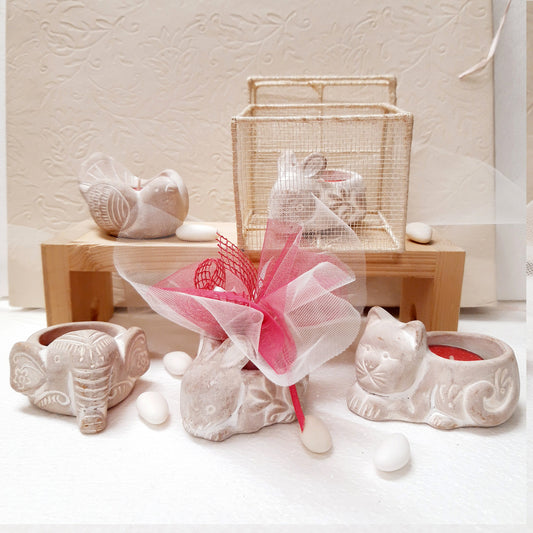 BOMBONIERA SOLIDALE ANIMALETTI PORTAOGGETTI TERRACOTTA | COD B20