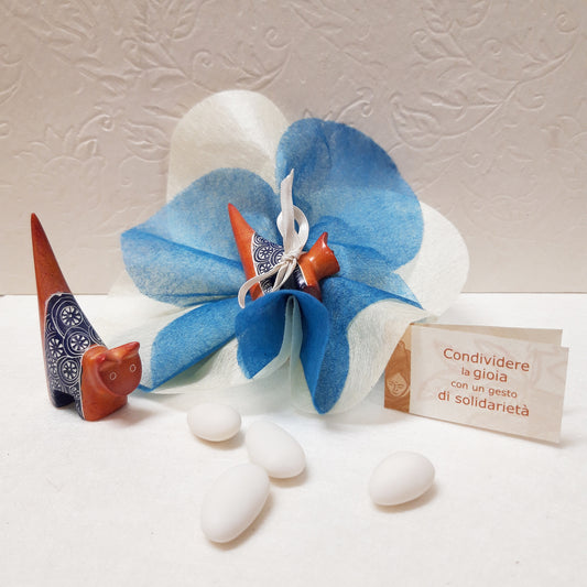 BOMBONIERA SOLIDALE CON GATTINO PIETRA SAPONARIA | COD C01