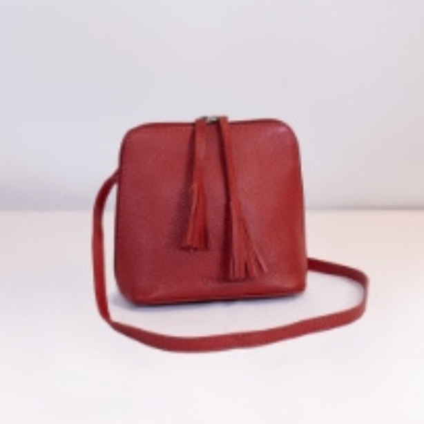 Borsa Nizza in pelle rossa collezione borse sostenibili collezione On Earth