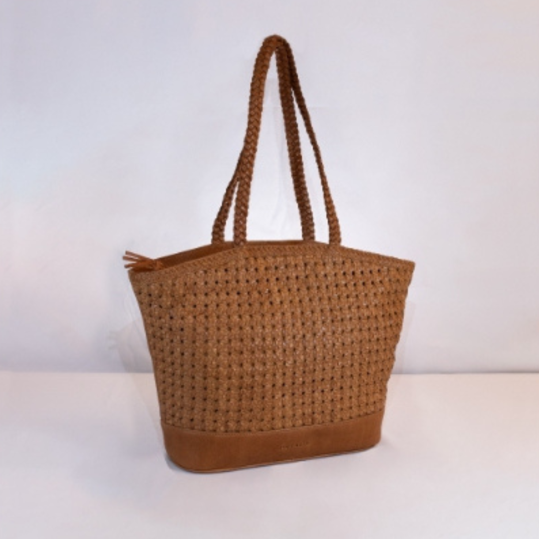 Borsa Tangeri in pelle intrecciata collezione borse sostenibili OnEarth