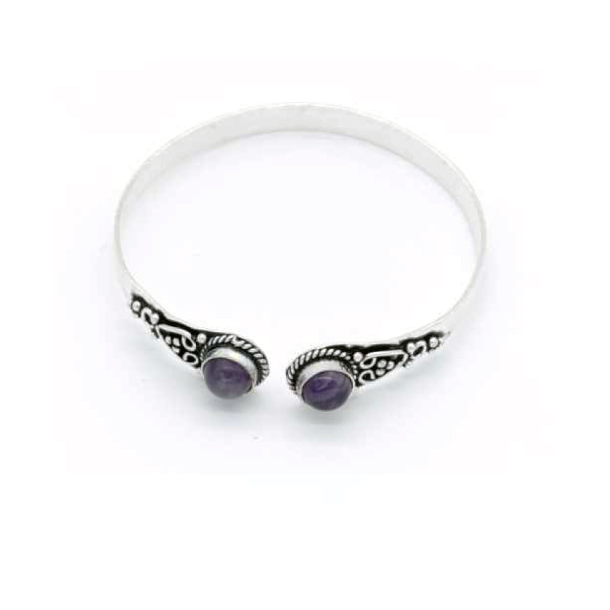 BRACCIALE ZORA OTTONE PLACCATO ARGENTO AMETISTA VIOLA INDIA| HUBM341133163813
