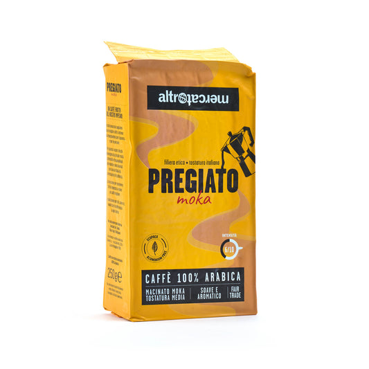 caffè Pregiato per moka arabica fair trade Altromercato