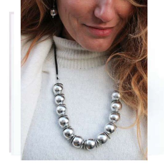 COLLANA MADAM OTTONE PLACCATO ARGENTO SFERE CAVE | HUBM341126156319