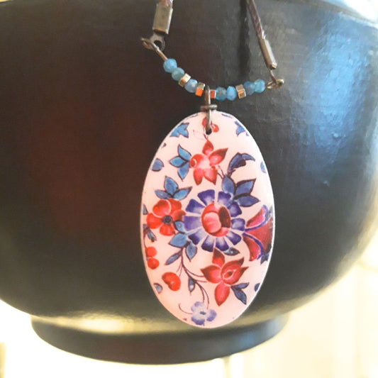 COLLANA PENDENTE OVALE VAKIL FLOWERS| COD. HUBAQIR1011613