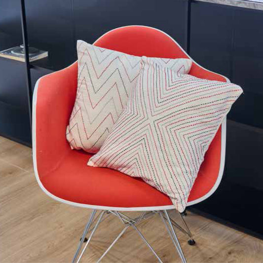 FEDERA CUSCINO KANTHA FILO ROSSO COTONE | COD. 5249