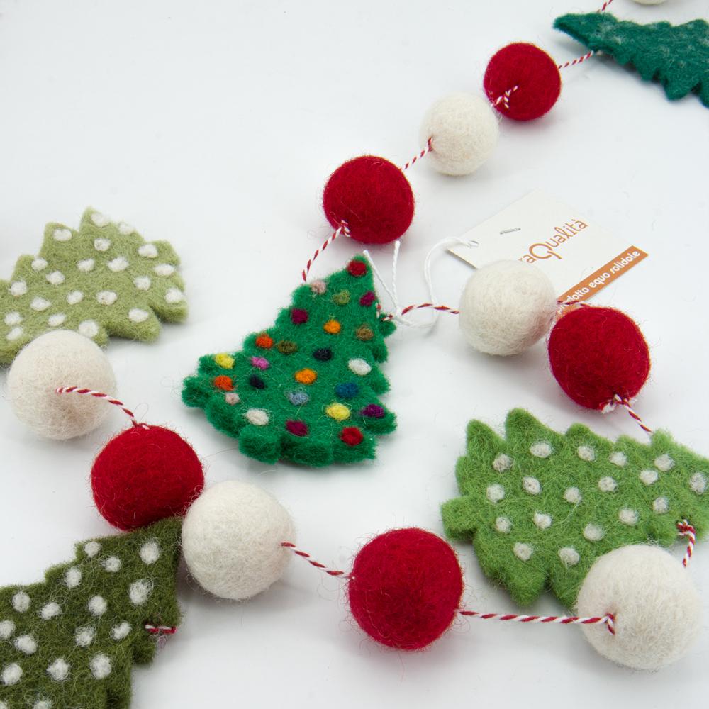 GHIRLANDA ALBERI DI NATALE FELTRO EQUOSOLIDALE NEPAL | HUBAQNP0021824