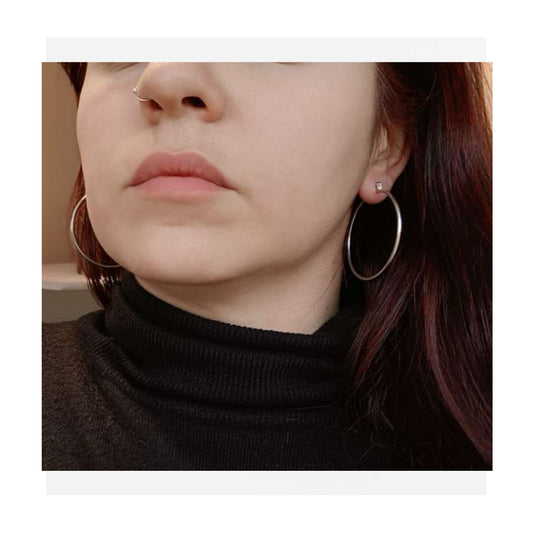 ORECCHINI CERCHI, OTTONE PLACCATO ARGENTO | HUBM341126156919