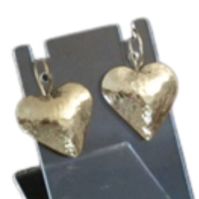 orecchini forma di cuore in ottone color silver Cambogia