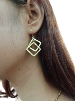 Orecchini rombi in ottone -Cambogia | Bijoux solidali