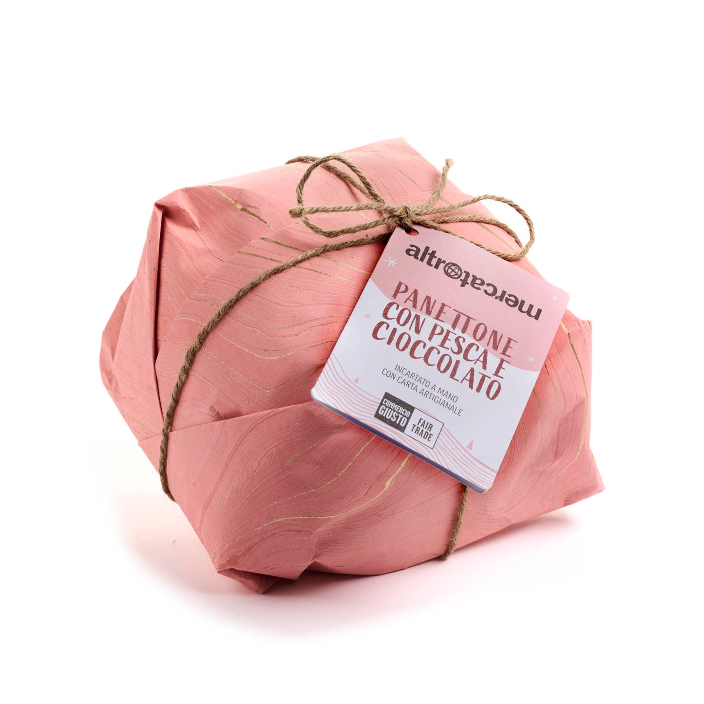 panettone equosolidale Altromercato con psca e cioccolato