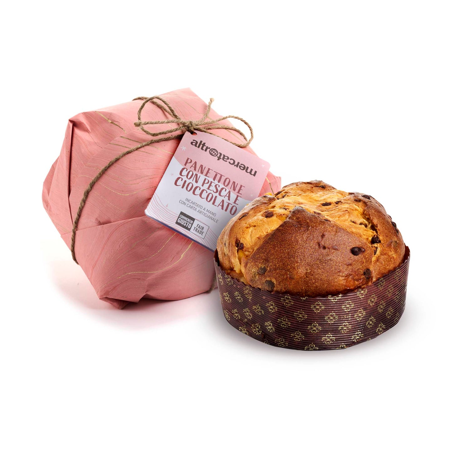 PANETTONE PESCA E GOCCE DI CIOCCOLATO | COD 7618 | 750 g