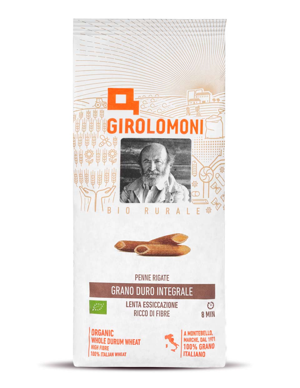PENNE RIGATE GRANO DURO INTEGRALE GIROLOMONI - BIO | COD. 1174 | 500 g