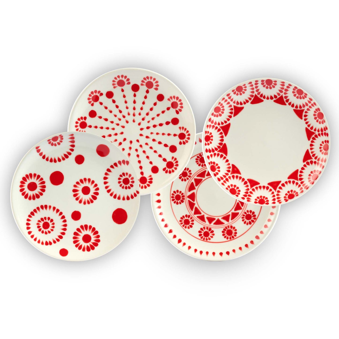 piattino Decori rossi in ceramica fatto a mano Ethical Home Altromercato