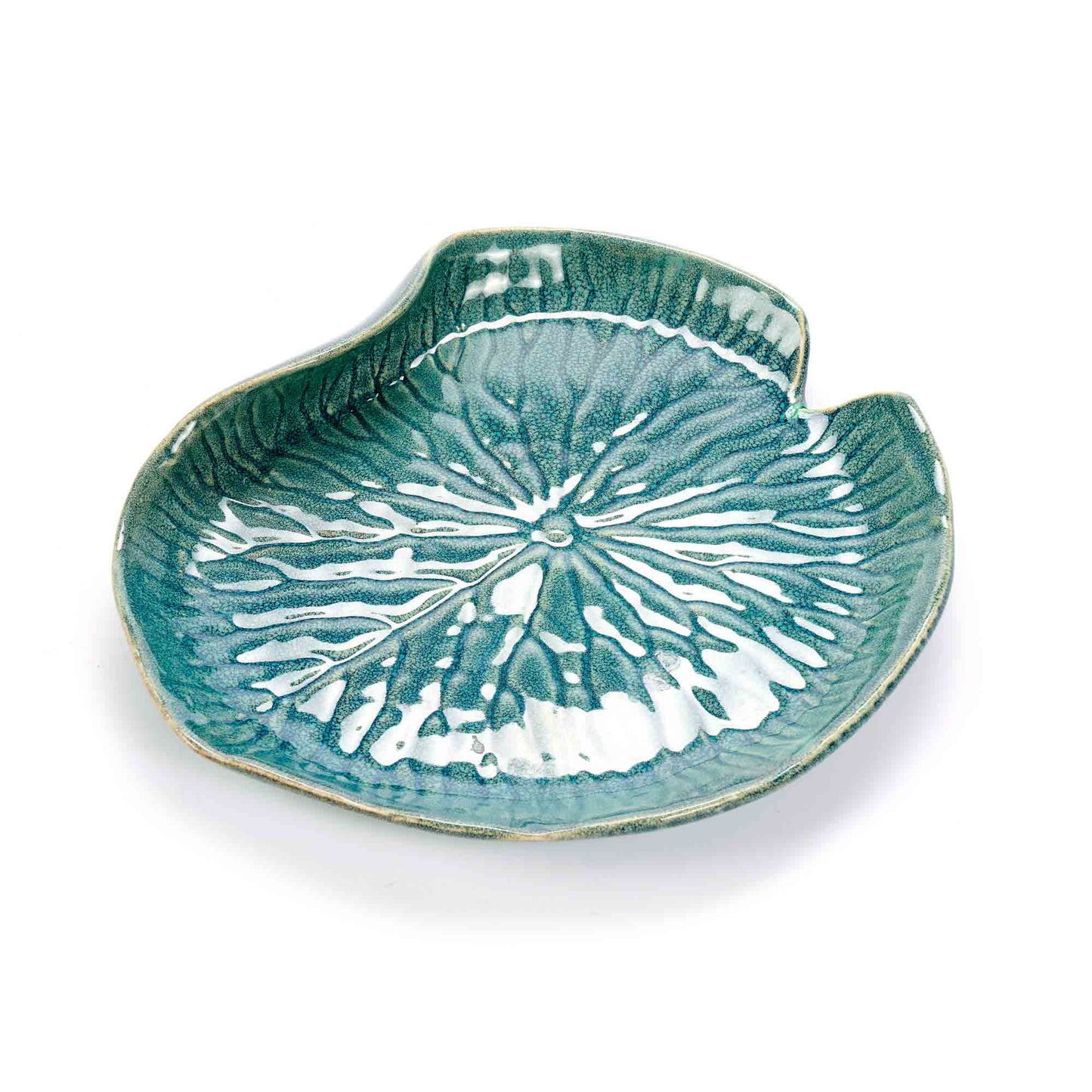 PIATTO FOGLIA NINFEA IN CERAMICA | COD. 6968