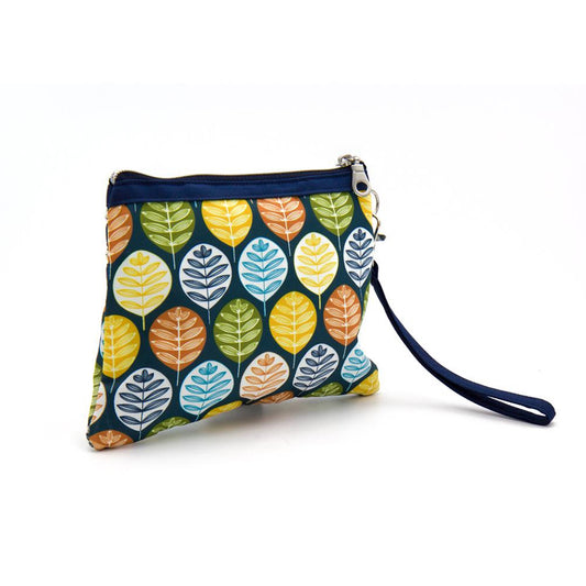 Dettaglio stampa foglie multicolore pochette Craftbeauty Vietnam